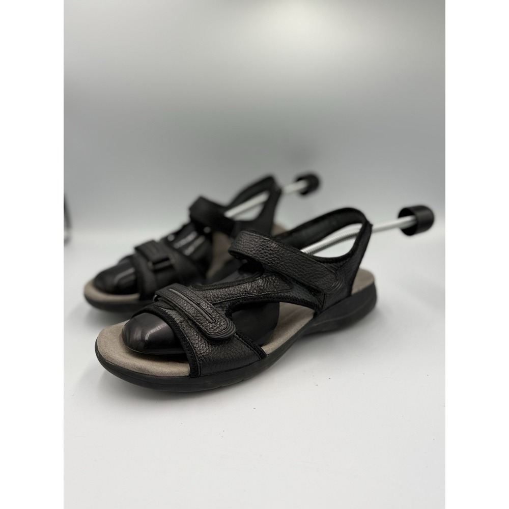 CLARKS Saylie Jade Walking Sandals Women Size 11M Black Leather Adjustable